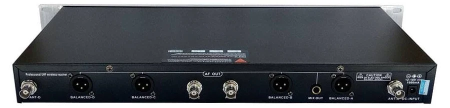 4 Channel Professional Wireless Microphone System (with 4 Body Microphones) / Day Rent