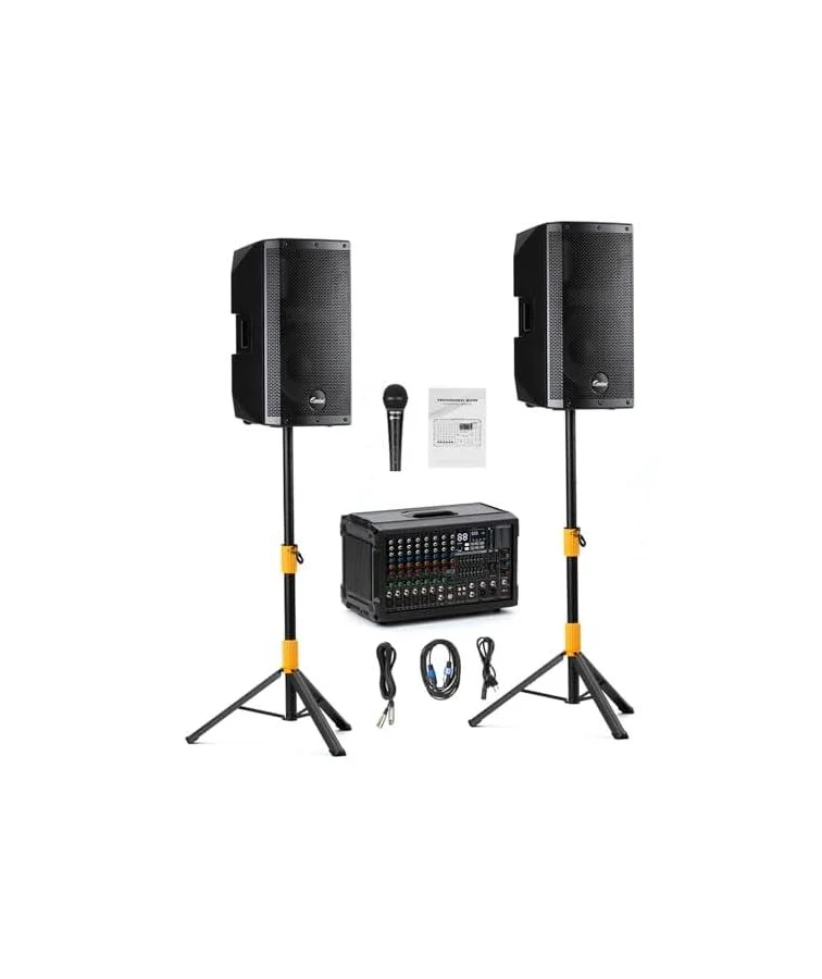 EXOTON MX-P12 Professional High-Powered PA System (with 2x12" Speakers & 10-Channel Mixer) / Day Rent