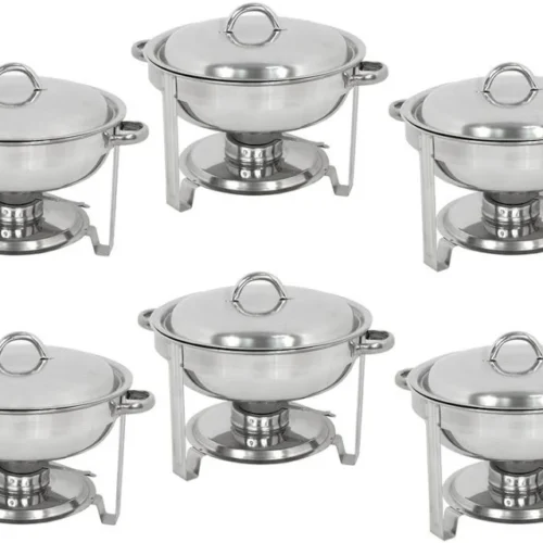 6 Pack Catering Stainless Steel Chafing Dish Sets 5 Qt