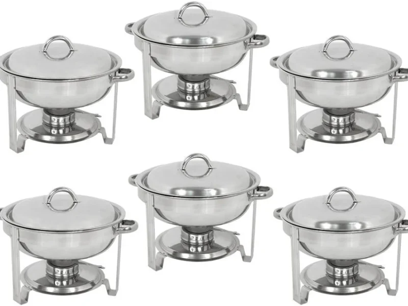 6 Pack Catering Stainless Steel Chafing Dish Sets 5 Qt