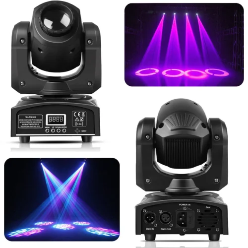4-Piece 120W LED Moving Head Light Beam Stage Set (DMX / Spot / Beam / Disco) / Day Rent